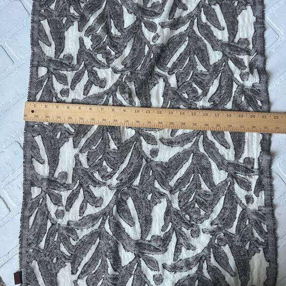 Beautiful Cream Brown Metallic Fringe Lightweight Wool Cotton Blend Scarf Wrap - Picture 6 of 6